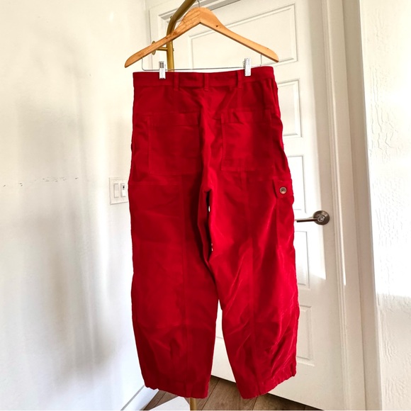 Women's Corduroy Red‎ Cargo Barrel Pants Size 10 Vintage Vibe Music Festival - Picture 7 of 12